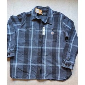 Carhartt women’s heavyweight loose fit twill plaid shirt jacket XL (16-18) NWT
